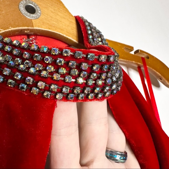 Prima Donna Collection Red Dress Sz S - Collar Jewels Prom Pageant Backless Gown - Picture 8 of 13